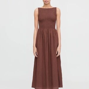 Cosima Nap Dress Brown Seersucker
